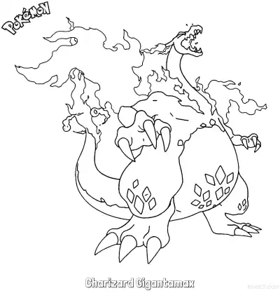 Free printable Charizard Gigantamax Coloring Page - Free Printable Pokemon Coloring Sheets coloring page